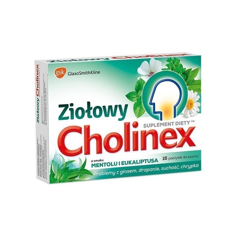 Cholinex Ziołowy Mentol i Eukaliptus 16 Pastylek