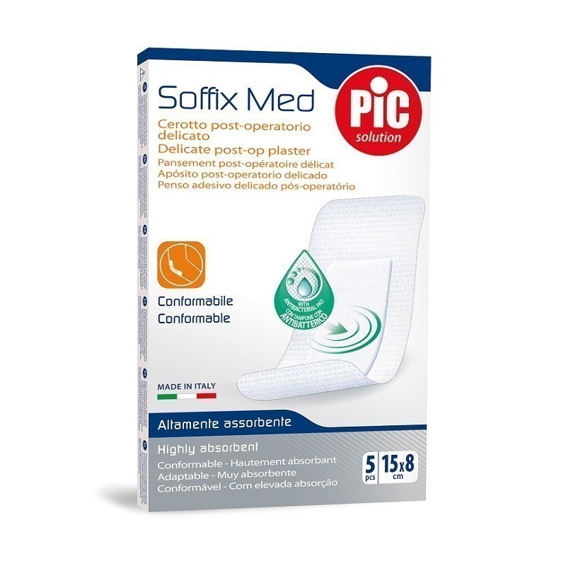 Pic Soffix-Med Antybakteryjne Plastry Pooperacyjne 15 x 8 cm 5szt.