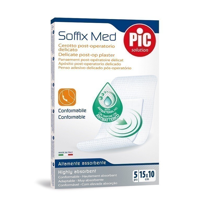 Pic Soffix-Med Antybakteryjne Plastry Pooperacyjne 15 x 10 cm 5szt.