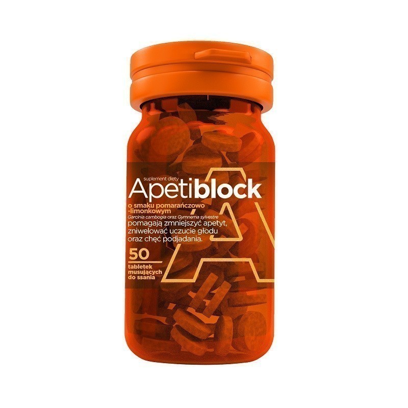 Apetiblock o smaku pomarańczowo-limonkowym 50 Tabletek