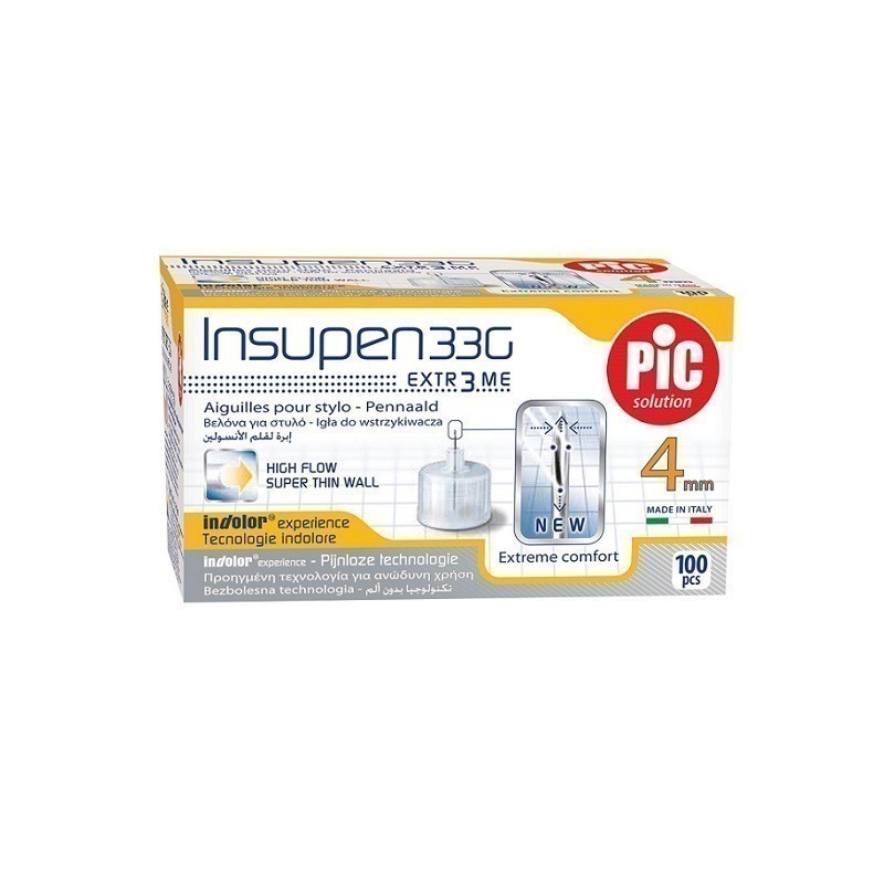 Pic Igły do Penów Insulinowych 0,20 x 4mm (33G) 100 sztuk