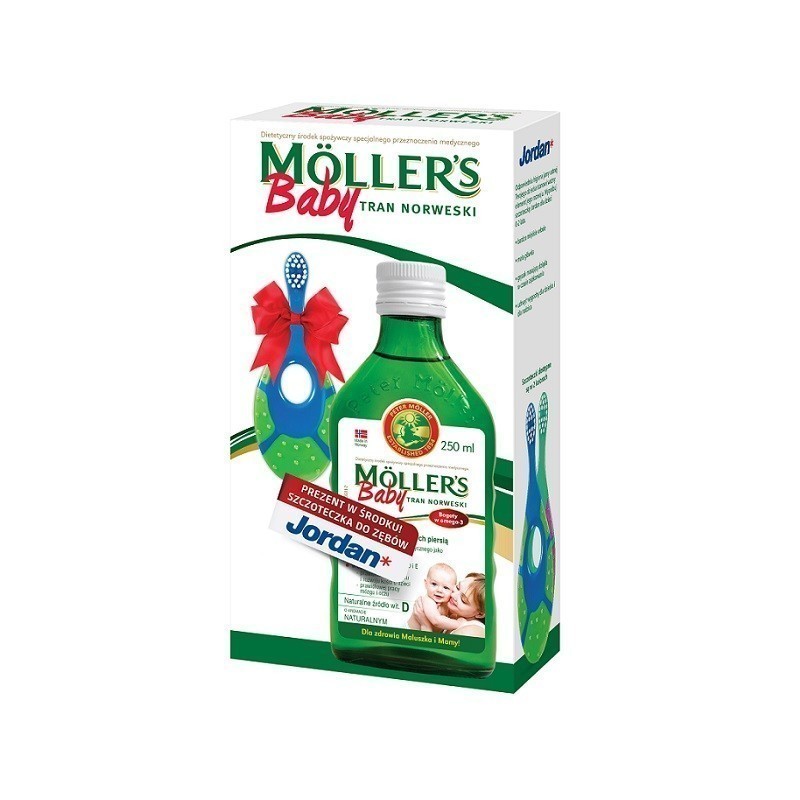 Mollers Baby Tran Norweski Naturalny 250 ml + Szczoteczka Gratis