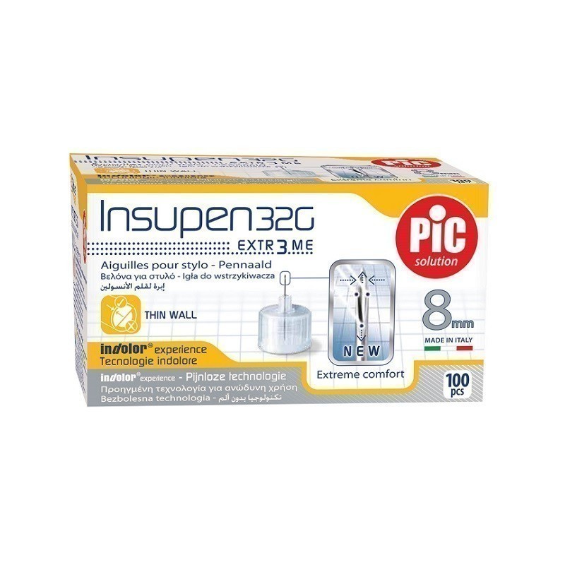 Pic Igły do Penów Insulinowych 0,23 x 8mm (32G) 100 sztuk