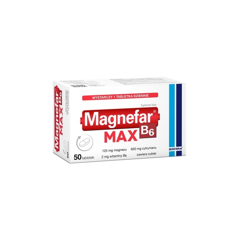Magnefar B6 Max 50 Tabletek