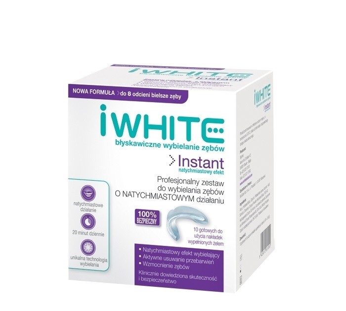 IWhite Instant Nakładki wybielające z żelem na zęby 10 Nakładek