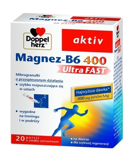 Doppelherz Aktiv Magnez-B6 UltraFAST 20 Saszetek