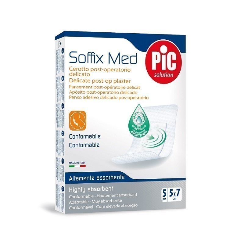 Pic Soffix-Med Antybakteryjne Plastry Pooperacyjne 5 x 7cm 5szt.