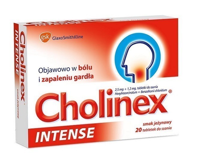 Cholinex Intense Smak Jeżynowy 20 Tabletek