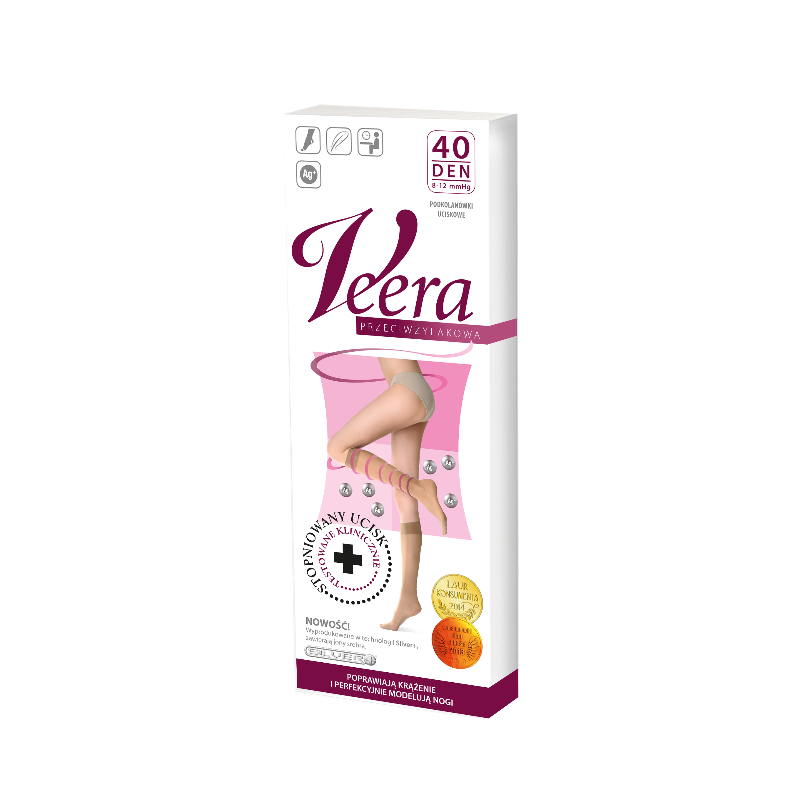 Veera Podkolanówki 40 DEN Kolor Karmelowy 3/4