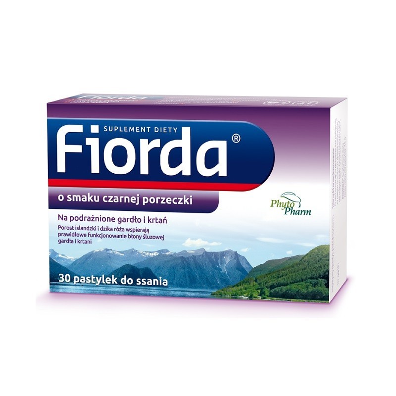 Fiorda Pastylki do ssania o smaku czarnej porzeczki 30 szt.