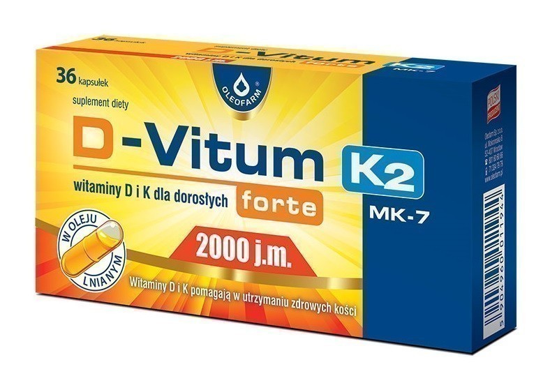 D-Vitum Forte 2000 j.m.+ K2 MK-7 36 Kapsułek