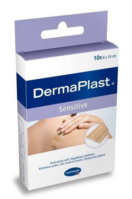 Dermaplast Sensitive 6 cm x 10 cm Plastry 10 szt.