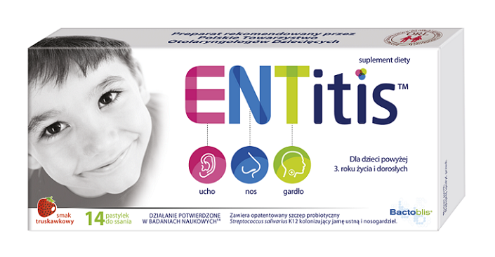 ENTitis Smak Truskawkowy 14 Pastylek