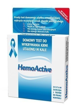 Hemoactive Test Do Wykrywania Krwi Utajonej w Kale 5 szt.