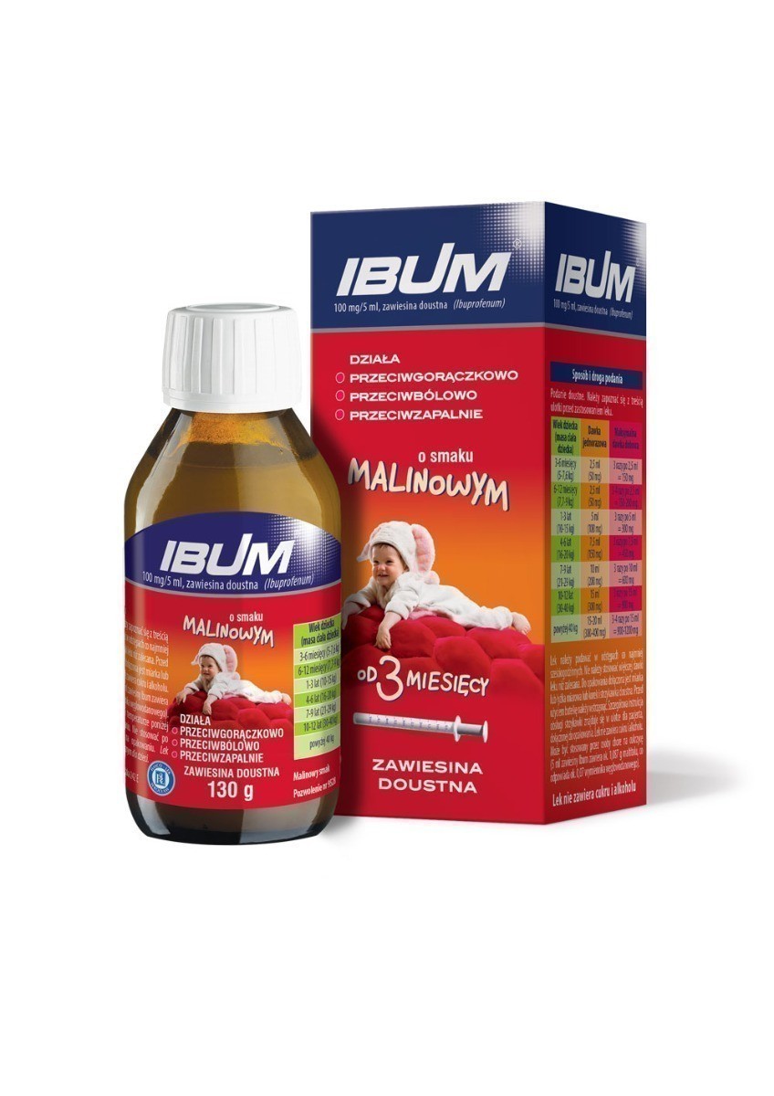 Ibum 100mg/5ml - zawiesina doustna o smaku malinowym