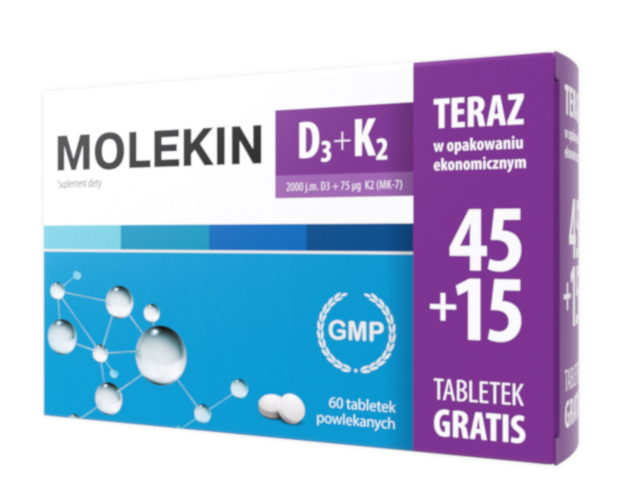 Molekin D3+K2 45+15 Tabletek Gratis