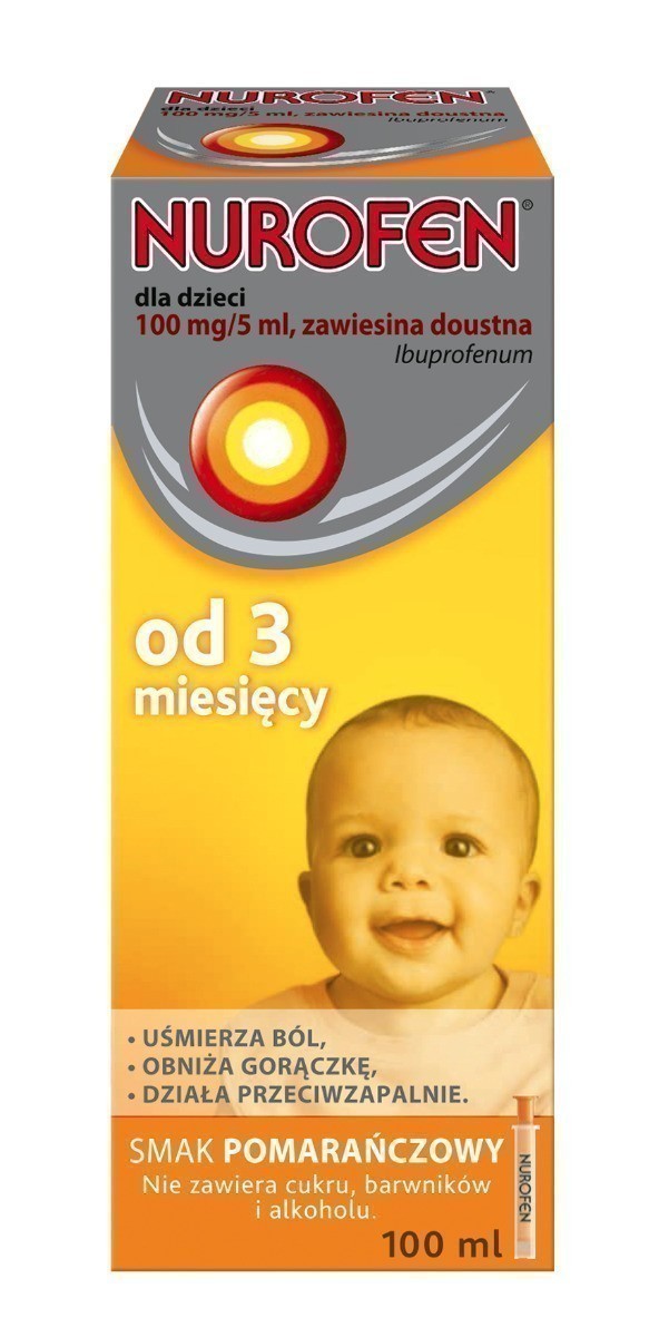 Nurofen dla dzieci od 3 miesiąca 100mg/5ml pomarańczowy