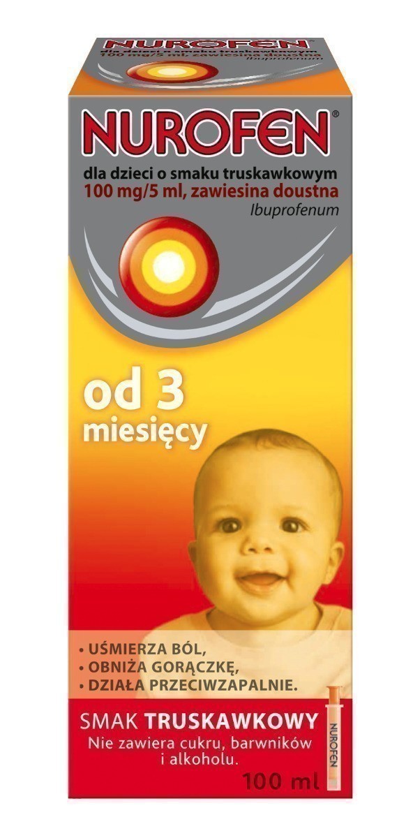 Nurofen dla dzieci od 3 miesiąca 100mg/ml truskawkowy