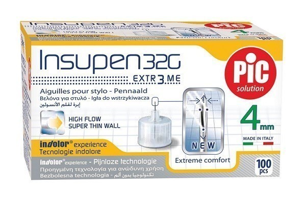Pic Igły do Penów Insulinowych 0,23 x 4mm (32G) 100 sztuk