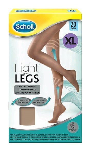 Scholl Light Legs rajstopy uciskowe 20 DEN cieliste XL