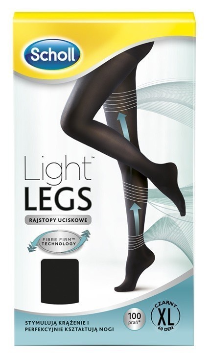 Scholl Light Legs Rajstopy Uciskowe 60 DEN Czarne XL