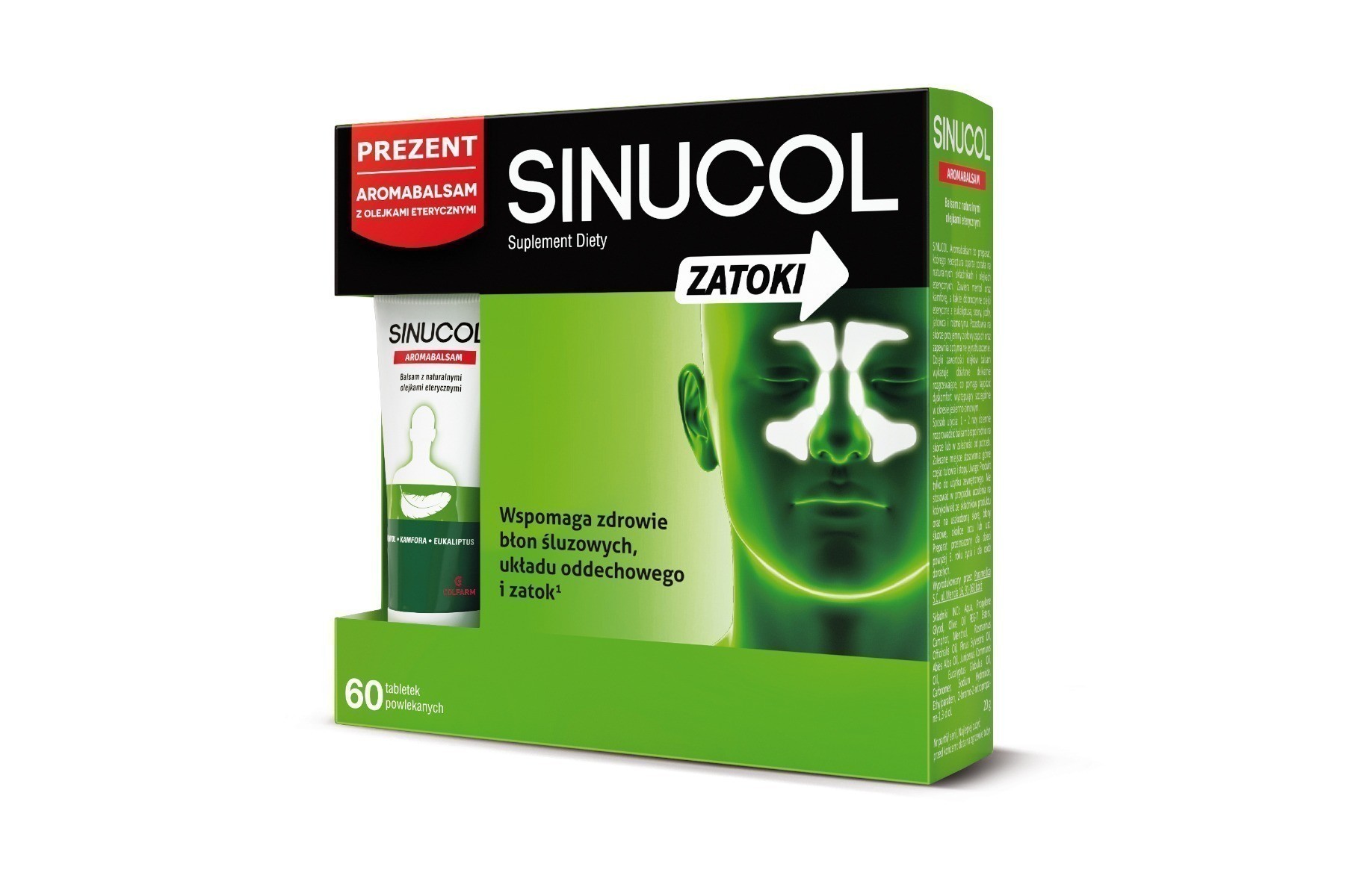 Sinucol Zatoki 60 tabletek + Aromabalsam Gratis