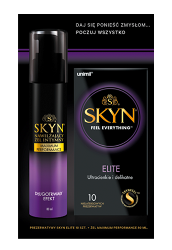 Unimil Skyn Zestaw (Elite 10 szt.+ Zel Maximum Performance 80 ml)