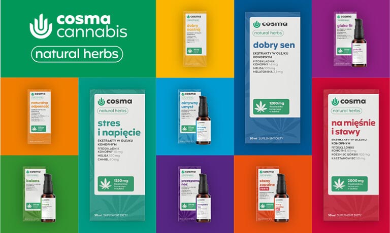 Linia produktów Cosma Cannabis Natural Herbs